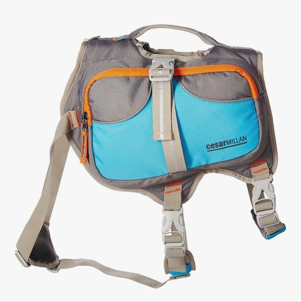 Cesar Millan Blue and Orange Dog Backpack Large NWOT - Picture 3 of 15
